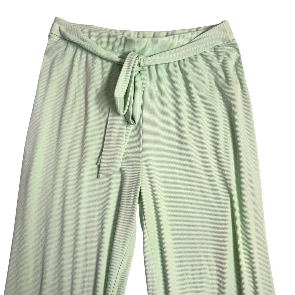 DISCREET NEW YORK CITY Women Light Green Wide Leg Palazzo Pants Size L - Picture 2 of 5